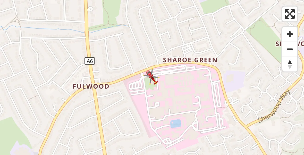 Flight route Air Ambulance Helicopter Royal Preston - Royal Preston, 15 April 2026, 13:00