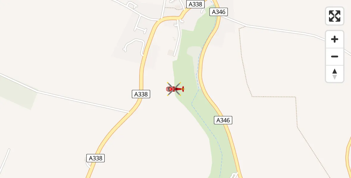Flight path map showing Air Ambulance Helicopter route from Collingbourne Ducis to Collingbourne Ducis