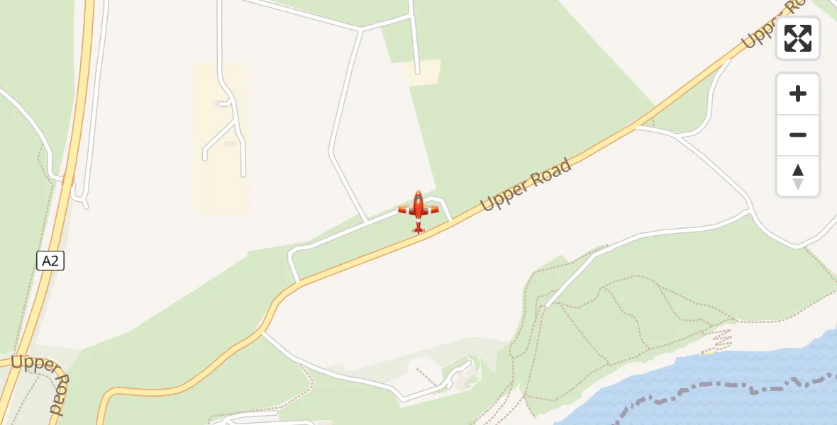 Flight path map showing Coastguard Drone route from Langdon Battery Heliport to Langdon Battery Heliport