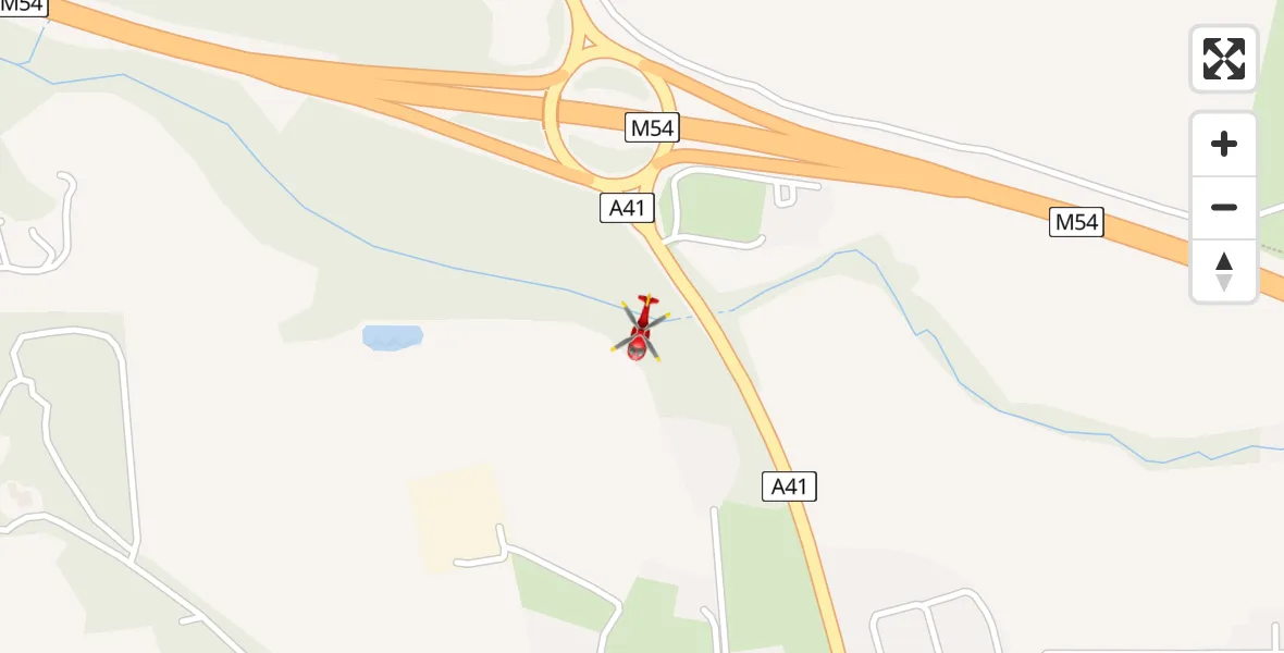 Flight path map showing Air Ambulance Helicopter route from Tong to Tong