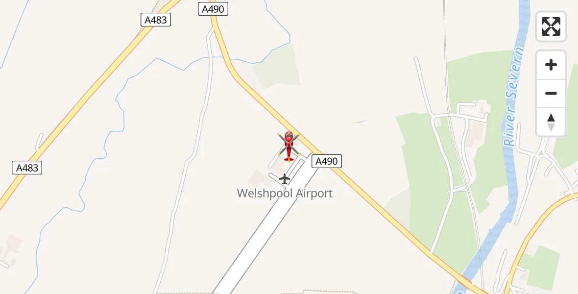 Flight route Air Ambulance Helicopter Welshpool Airport - Welshpool Airport, 15 April 2026, 19:33