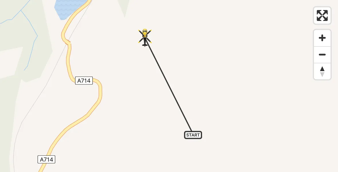 Flight path map showing Police Helicopter route from Girvan to Pinmore