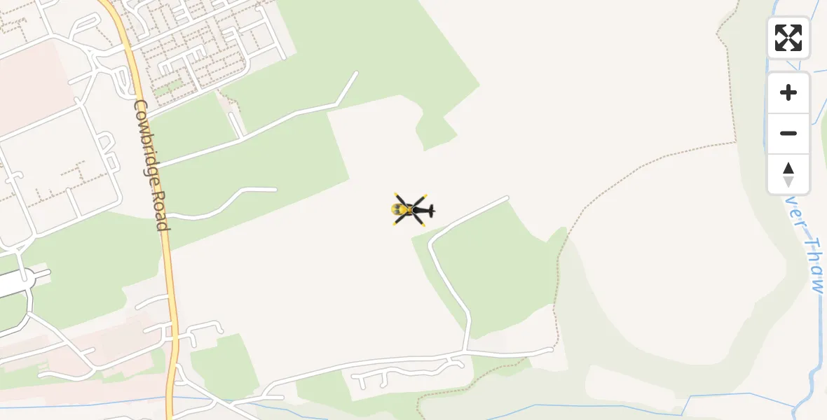 Flight path map showing Police Helicopter route from Flemingston to Flemingston