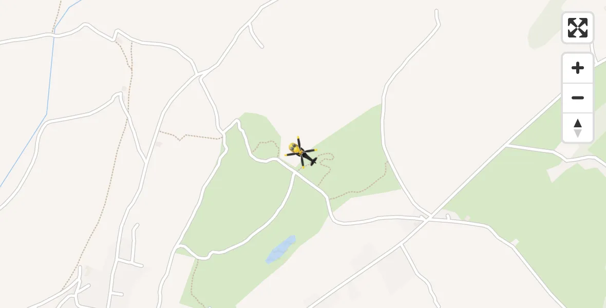 Flight path map showing Police Helicopter route from Kidwelly to Kidwelly