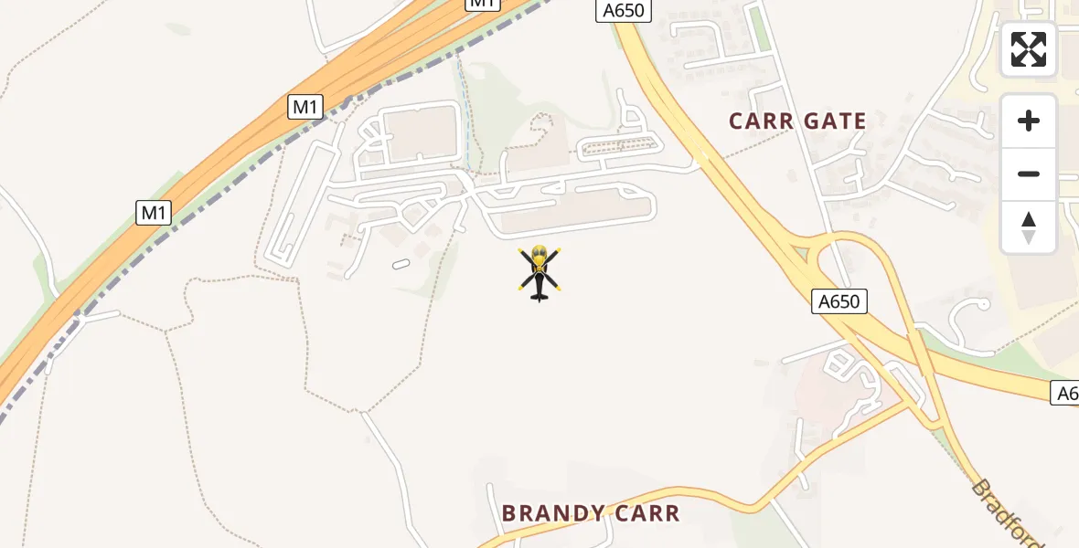Flight route Police Helicopter East Ardsley - East Ardsley, 16 April 2026, 10:23