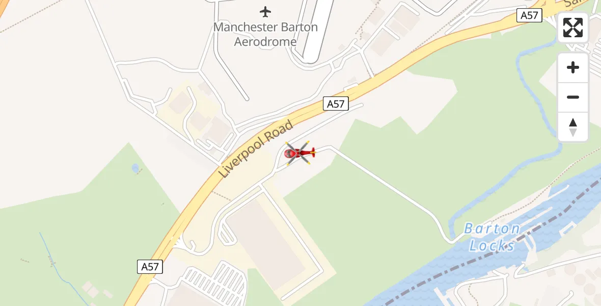 Flight route Air Ambulance Helicopter Manchester Barton Aerodrome - Manchester Barton Aerodrome, 16 April 2026, 11:14