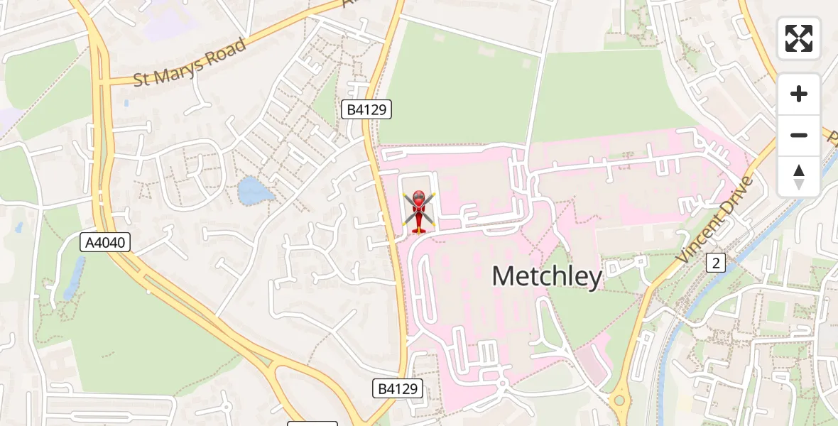 Flight route Air Ambulance Helicopter Queen Elizabeth Hospital Helipad - Queen Elizabeth Hospital Helipad, 16 April 2026, 11:39