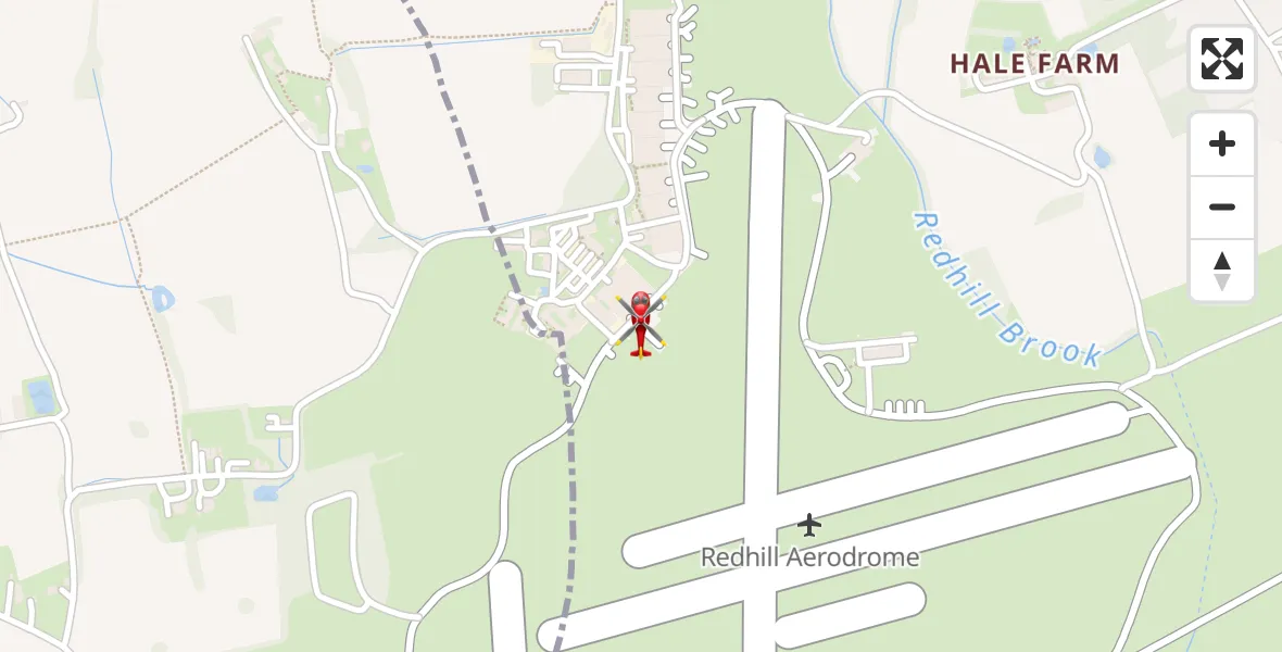 Flight route Air Ambulance Helicopter Redhill Aerodrome - Redhill Aerodrome, 16 April 2026, 12:26