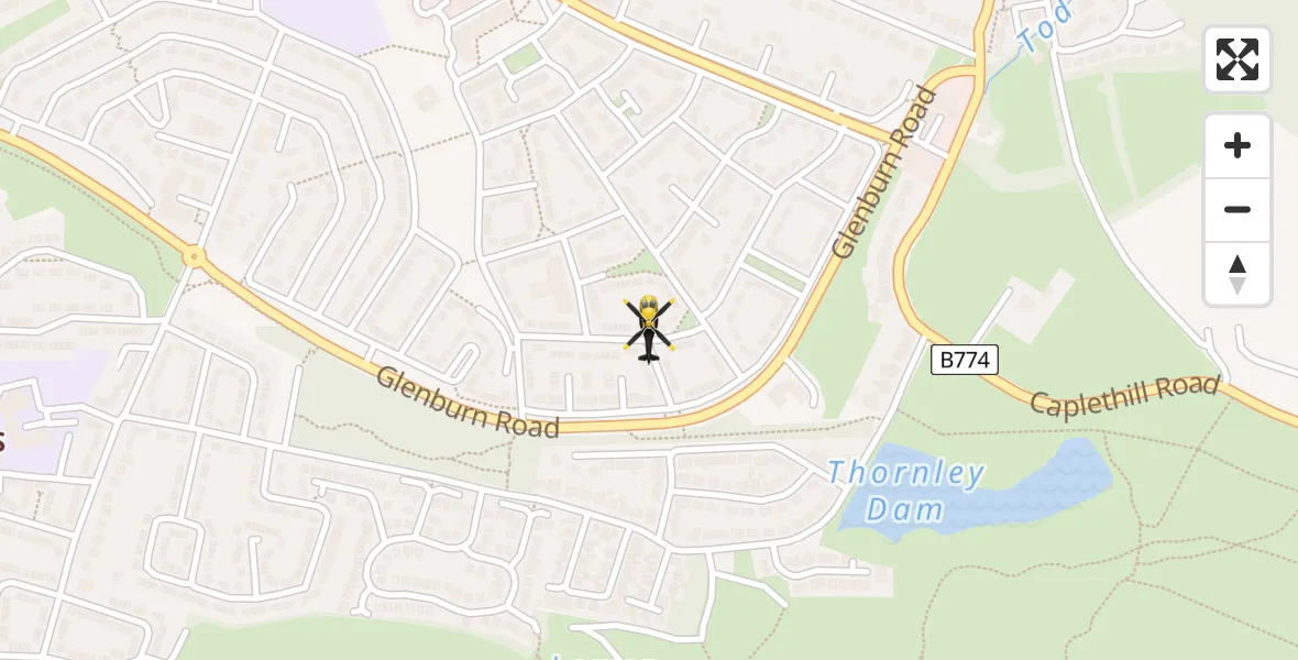 Routekaart van de vlucht: Police Helicopter to Glenburn, Islay Crescent