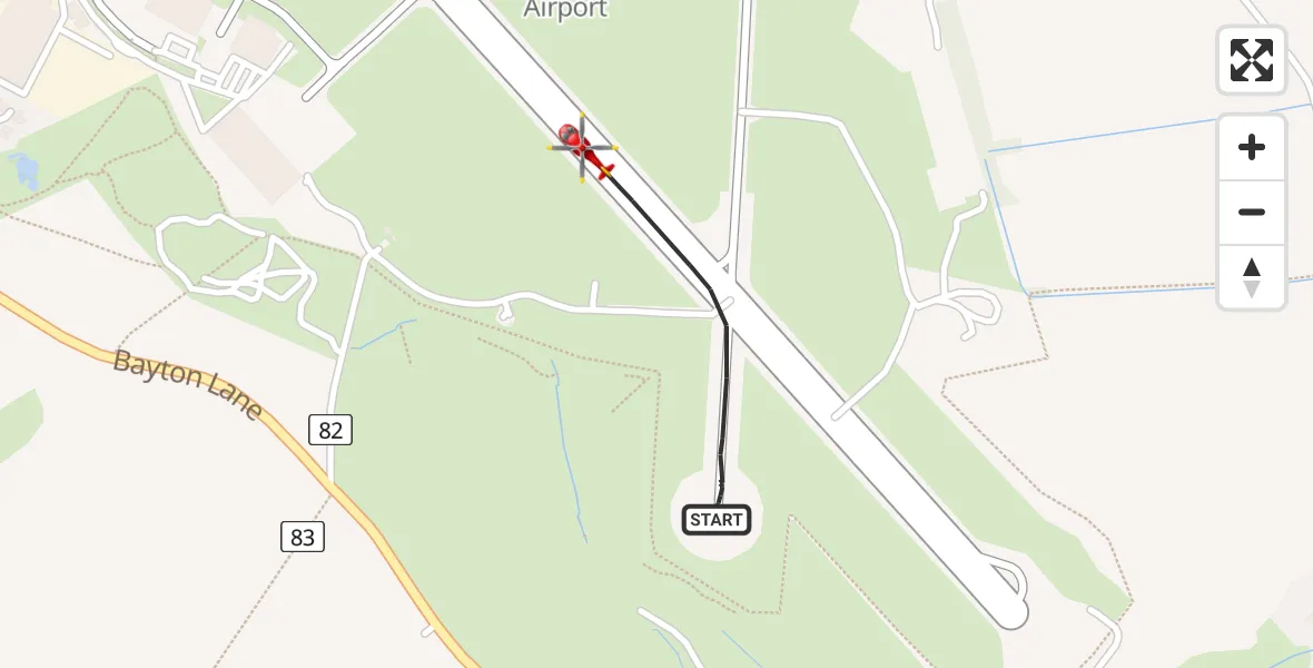 Flight route Air Ambulance Helicopter Leeds Bradford Airport - Leeds Bradford Airport, 16 April 2026, 14:00