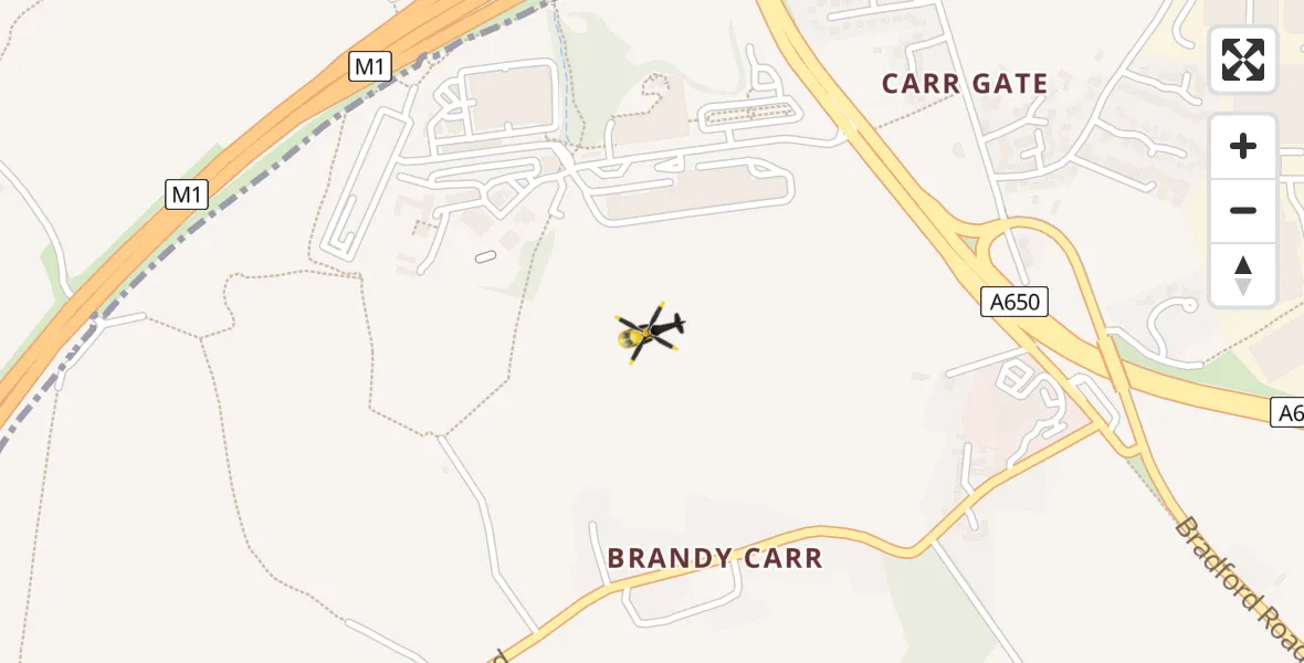 Flight route Police Helicopter East Ardsley - East Ardsley, 16 April 2026, 15:24