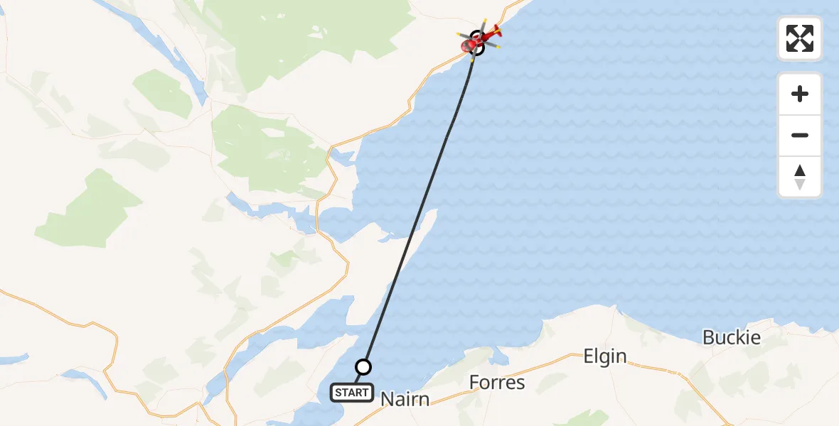 Routekaart van de vlucht: Air Ambulance Helicopter to Helmsdale, A9