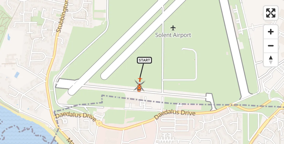 Flight route Coastguard Helicopter Solent Airport - Solent Airport, 16 April 2026, 15:42