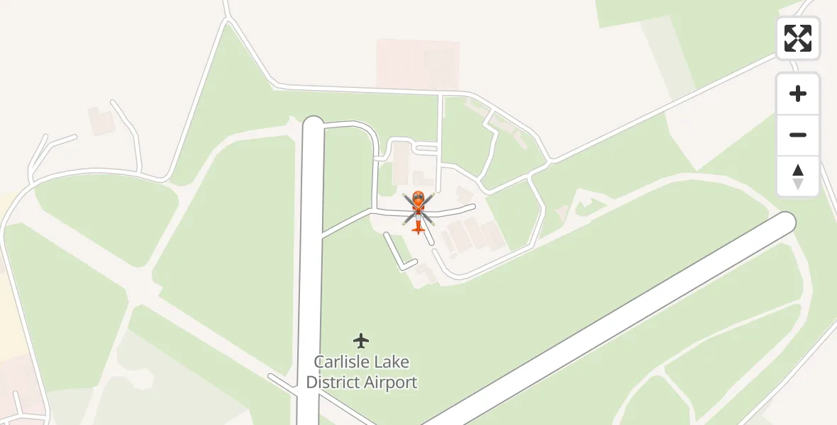 Flight route Coastguard Helicopter Carlisle Lake District Airport - Carlisle Lake District Airport, 16 April 2026, 15:59