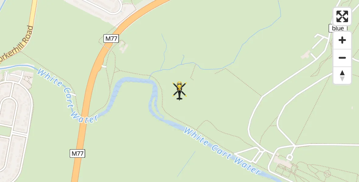 Flight path map showing Police Helicopter route from Glasgow to Glasgow