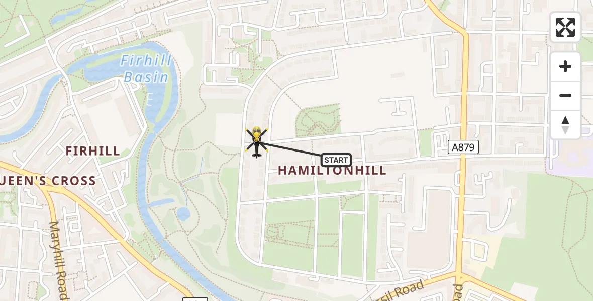 Flight path map showing Police Helicopter route from Glasgow to Glasgow