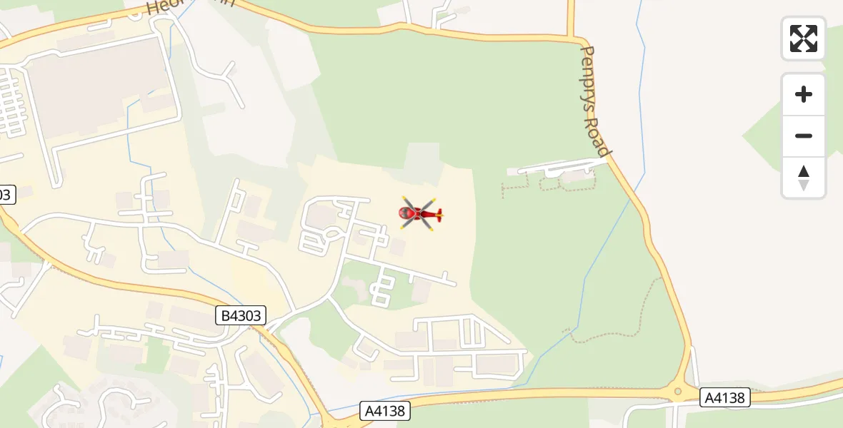 Flight path map showing Air Ambulance Helicopter route from Dafen to Dafen