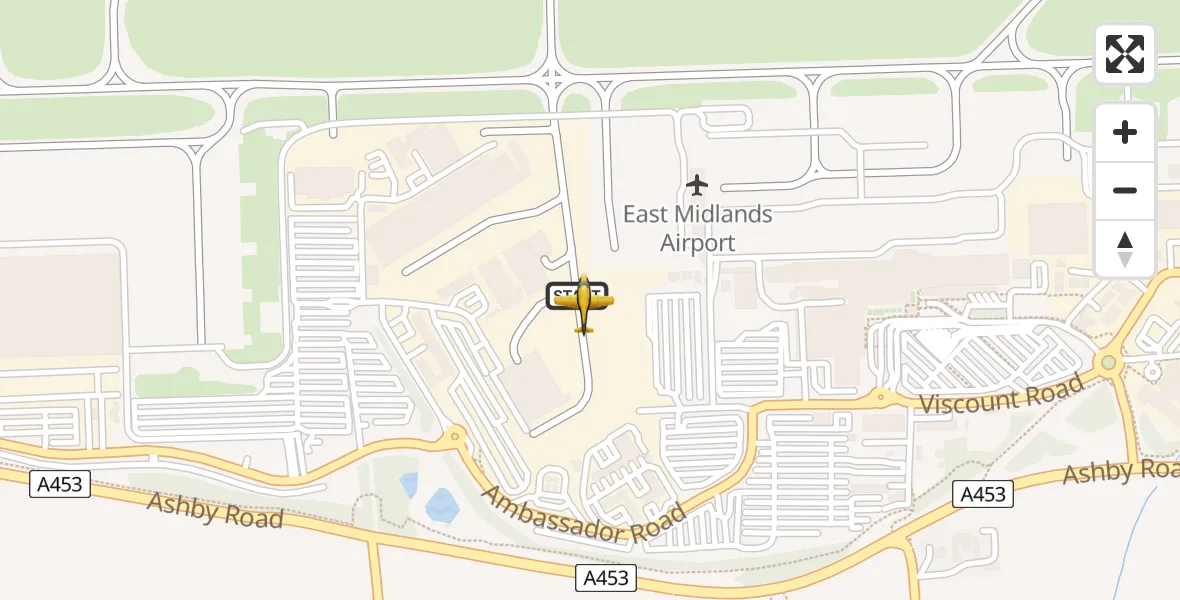 Flight route Police Aircraft East Midlands Airport - East Midlands Airport, 16 April 2026, 17:25
