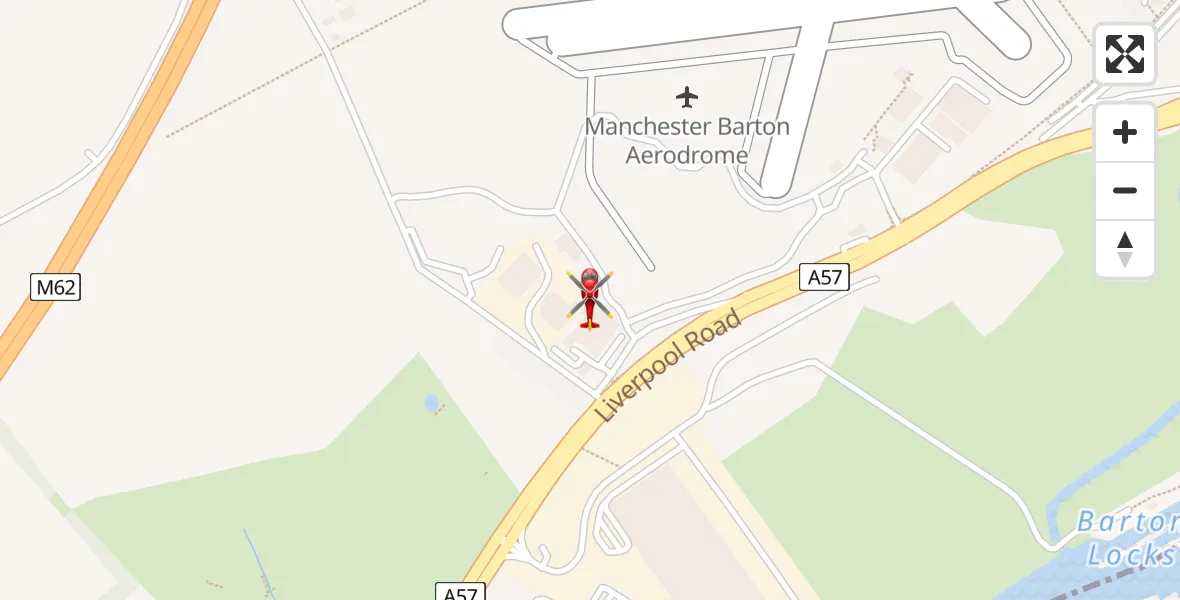 Flight route Air Ambulance Helicopter Manchester Barton Aerodrome - Manchester Barton Aerodrome, 16 April 2026, 19:40