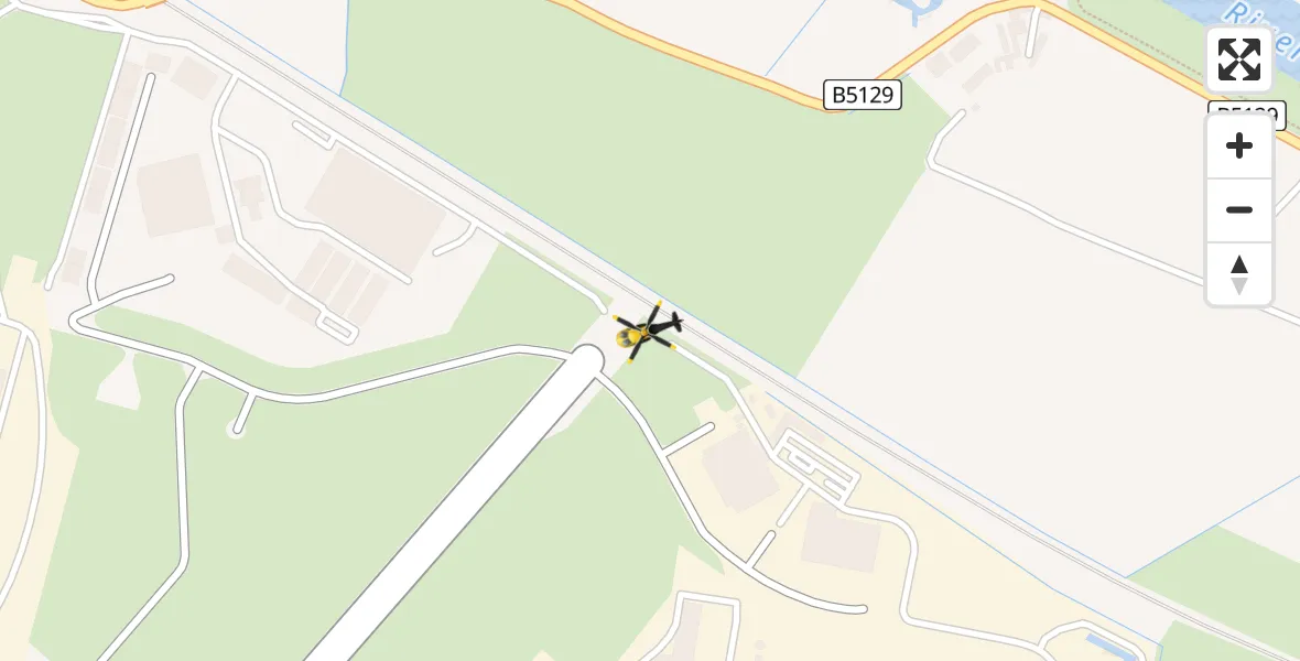 Flight path map showing Police Helicopter route from Hawarden Airport to Hawarden Airport