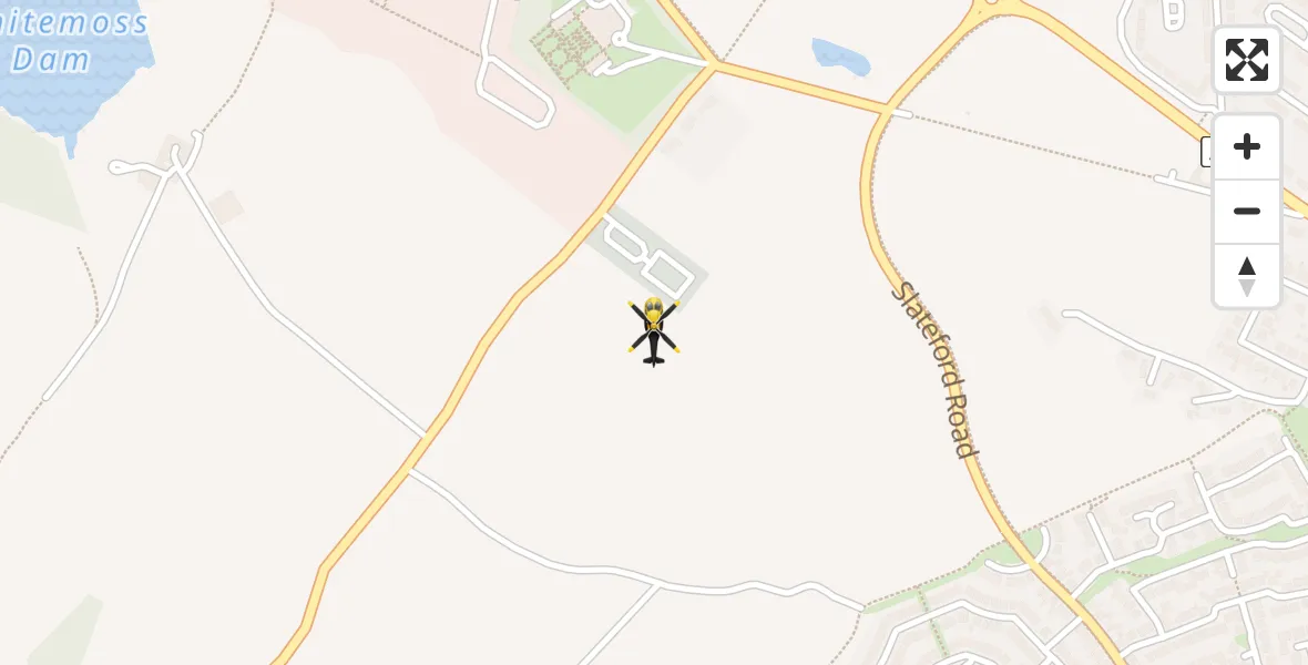 Flight path map showing Police Helicopter route from Bishopton to Bishopton