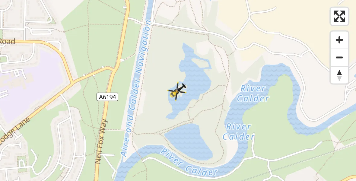 Flight route Police Helicopter Kirkthorpe - Kirkthorpe, 17 April 2026, 02:56