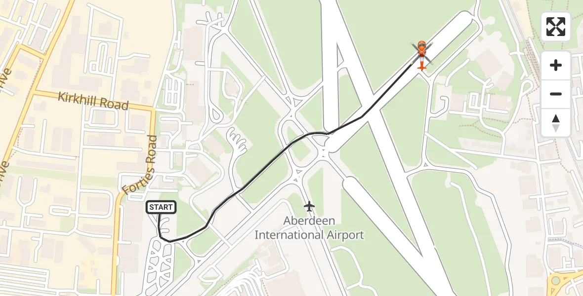 Flight route Coastguard Helicopter Aberdeen International Airport - Aberdeen International Airport, 17 April 2026, 08:30