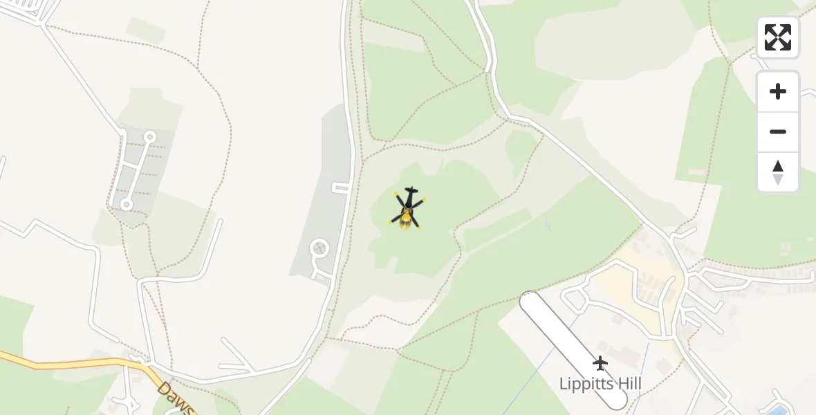 Flight route Police Helicopter Metropolitan Police Air Support Unit Lippitts Hill - Metropolitan Police Air Support Unit Lippitts Hill, 17 April 2026, 08:47