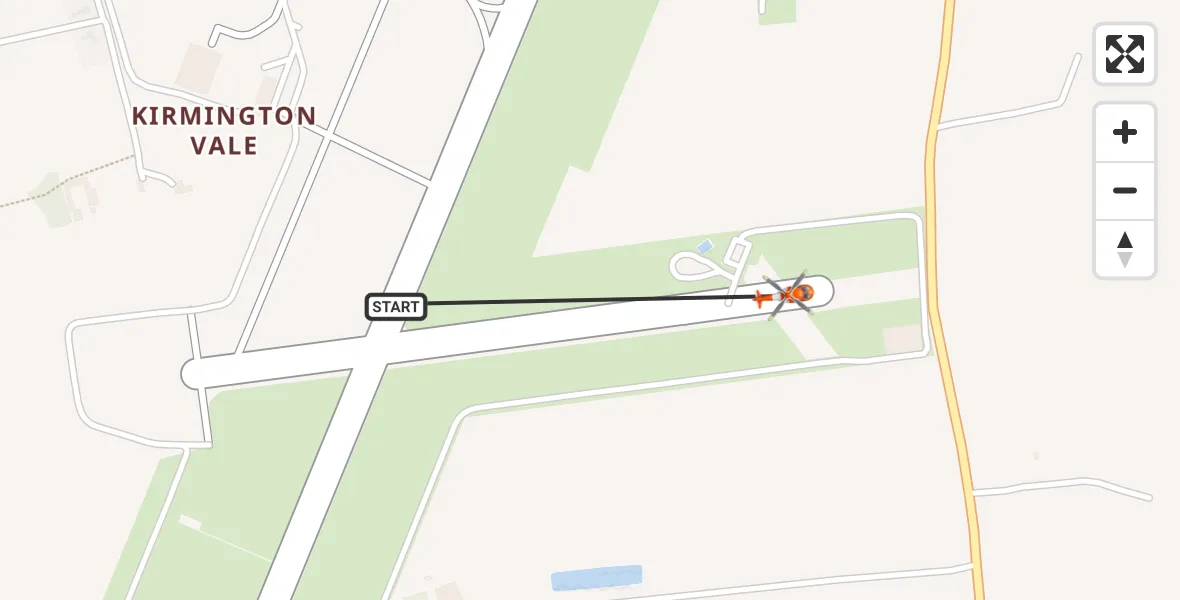 Flight path map showing Coastguard Helicopter route from Humberside Airport to Humberside Airport