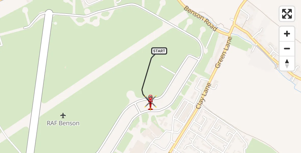 Flight route Air Ambulance Helicopter RAF Benson - RAF Benson, 17 April 2026, 11:16