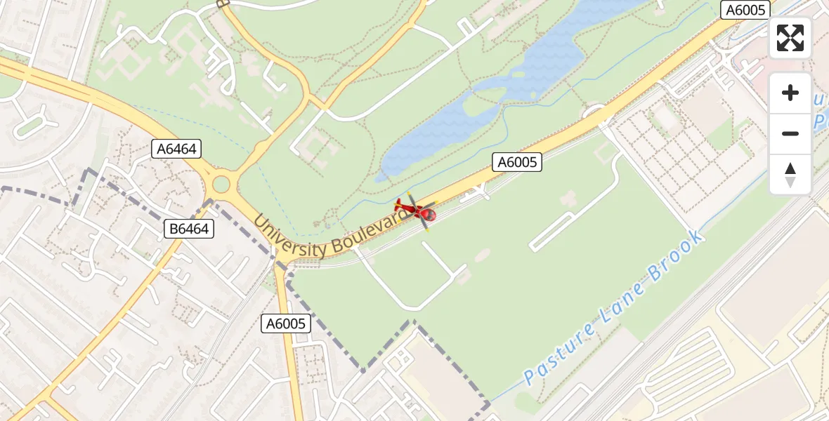 Flight route Air Ambulance Helicopter City of Nottingham - City of Nottingham, 17 April 2026, 12:18