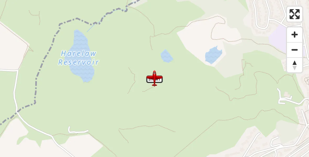 Flight path map showing Air Ambulance Aircraft route from Barrhead to Barrhead