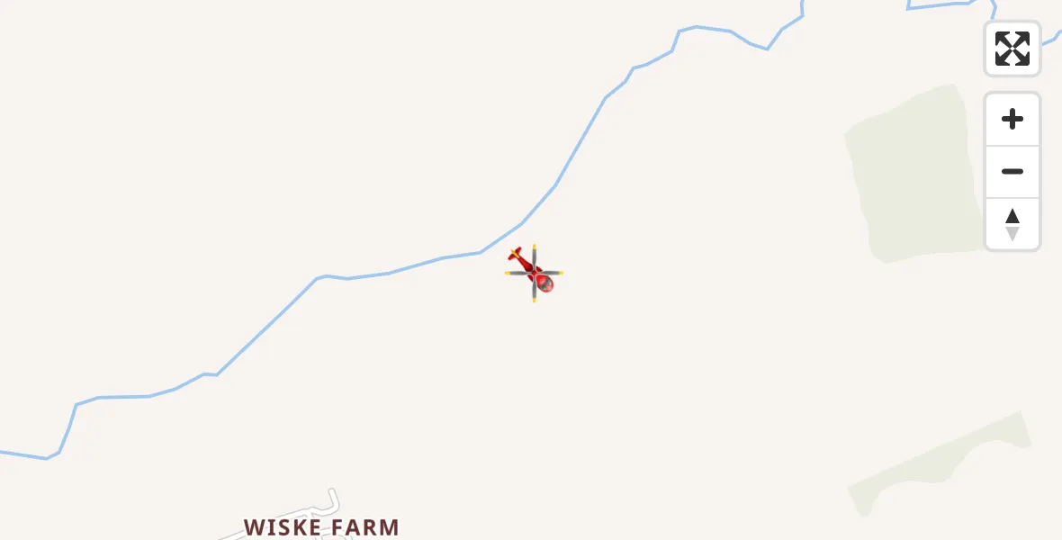 Flight path map showing Air Ambulance Helicopter route from Deighton to Deighton