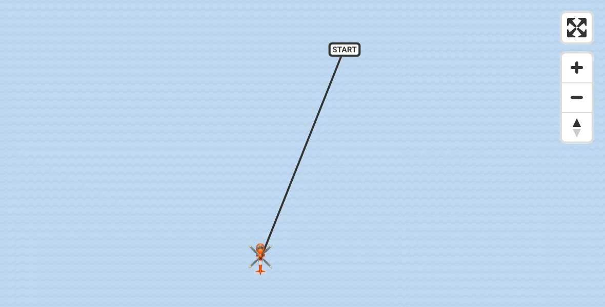Flight path map showing Coastguard Helicopter route from Irish Sea to Irish Sea