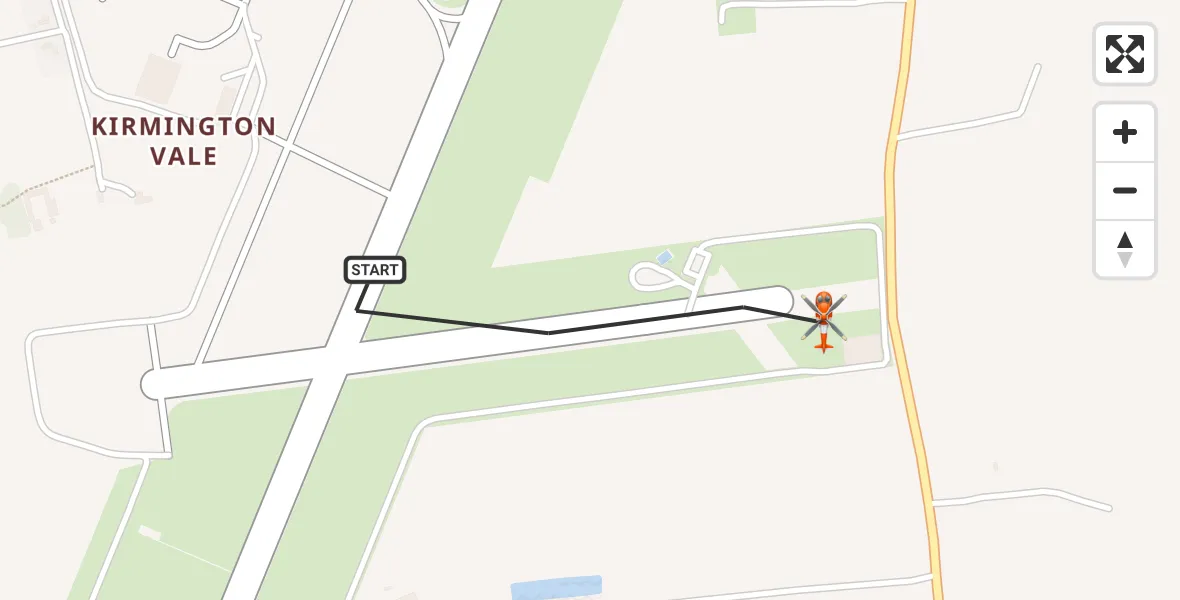 Flight path map showing Coastguard Helicopter route from Humberside Airport to Humberside Airport