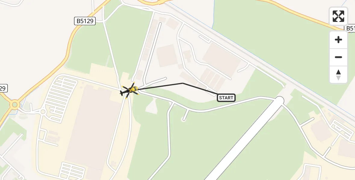 Flight path map showing Police Helicopter route from Hawarden Airport to Sandycroft
