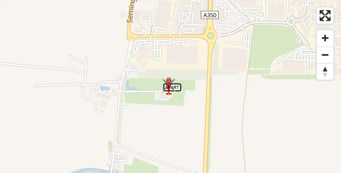 Flight path map showing Air Ambulance Helicopter route from Wiltshire Air Ambulance to Melksham
