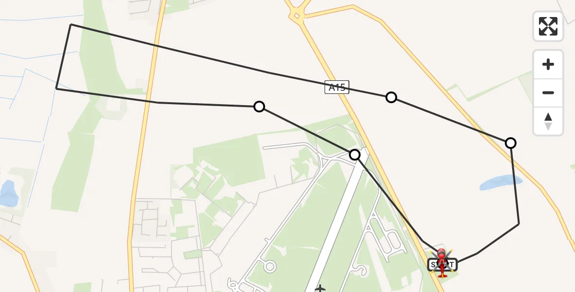 Flight path map showing Air Ambulance Helicopter route from RAF Waddington to North Kesteven