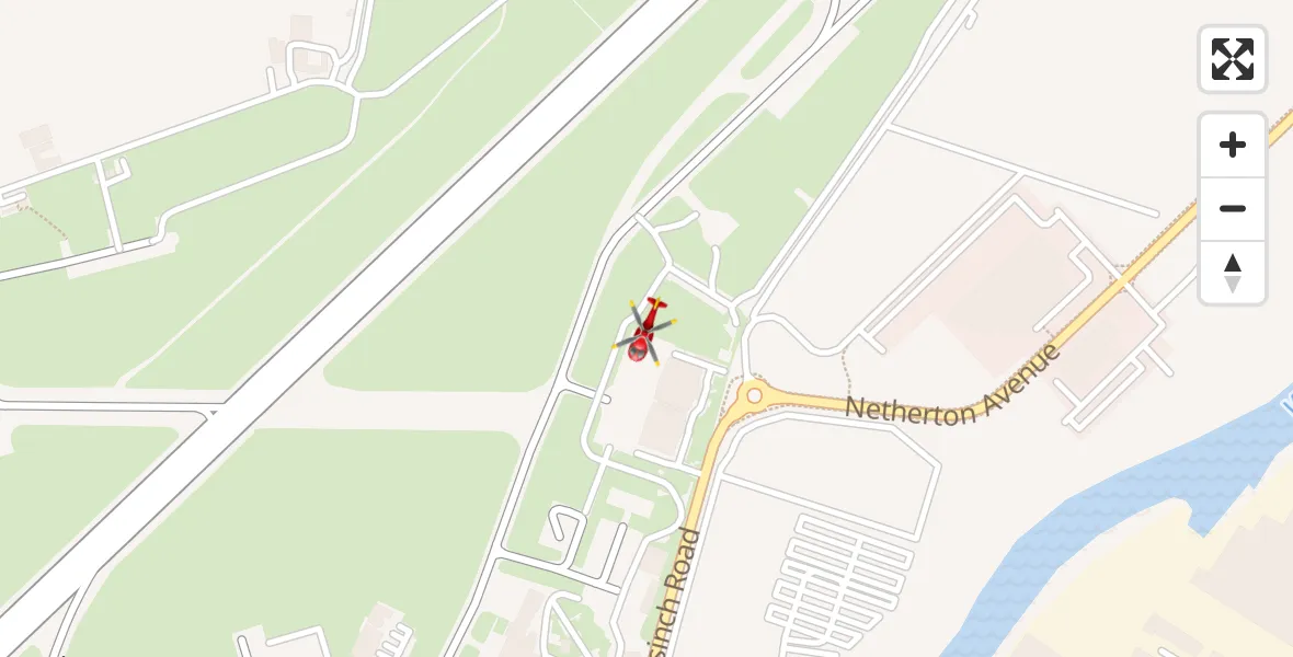 Flight route Air Ambulance Helicopter Glasgow Airport - Glasgow Airport, 17 April 2026, 21:41