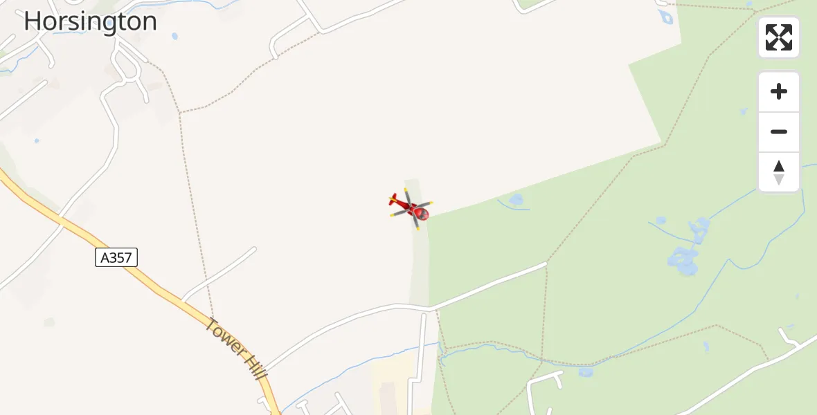 Flight route Air Ambulance Helicopter Abbas Combe - Abbas Combe, 18 April 2026, 00:18