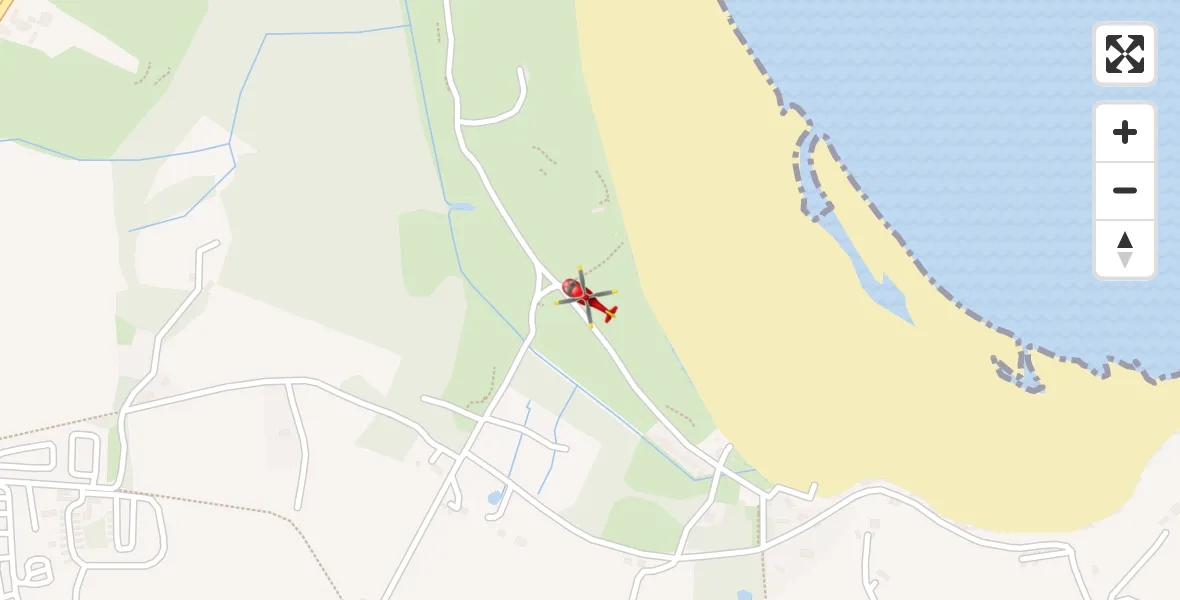 Flight path map showing Air Ambulance Helicopter route from Abersoch to Abersoch