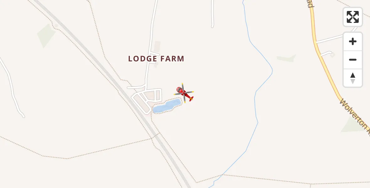 Flight path map showing Air Ambulance Helicopter route from Castlethorpe to Castlethorpe