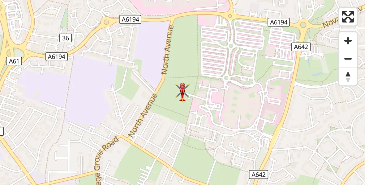 Flight path map showing Air Ambulance Helicopter route from Newton Hill to Newton Hill