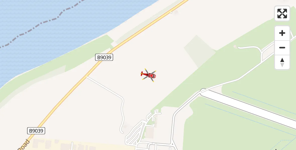 Flight path map showing Air Ambulance Helicopter route from Dalcross Heliport to Dalcross Heliport