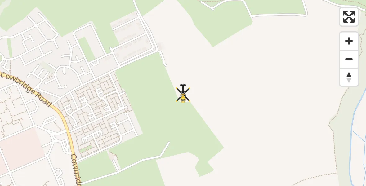 Flight path map showing Police Helicopter route from Flemingston to Flemingston