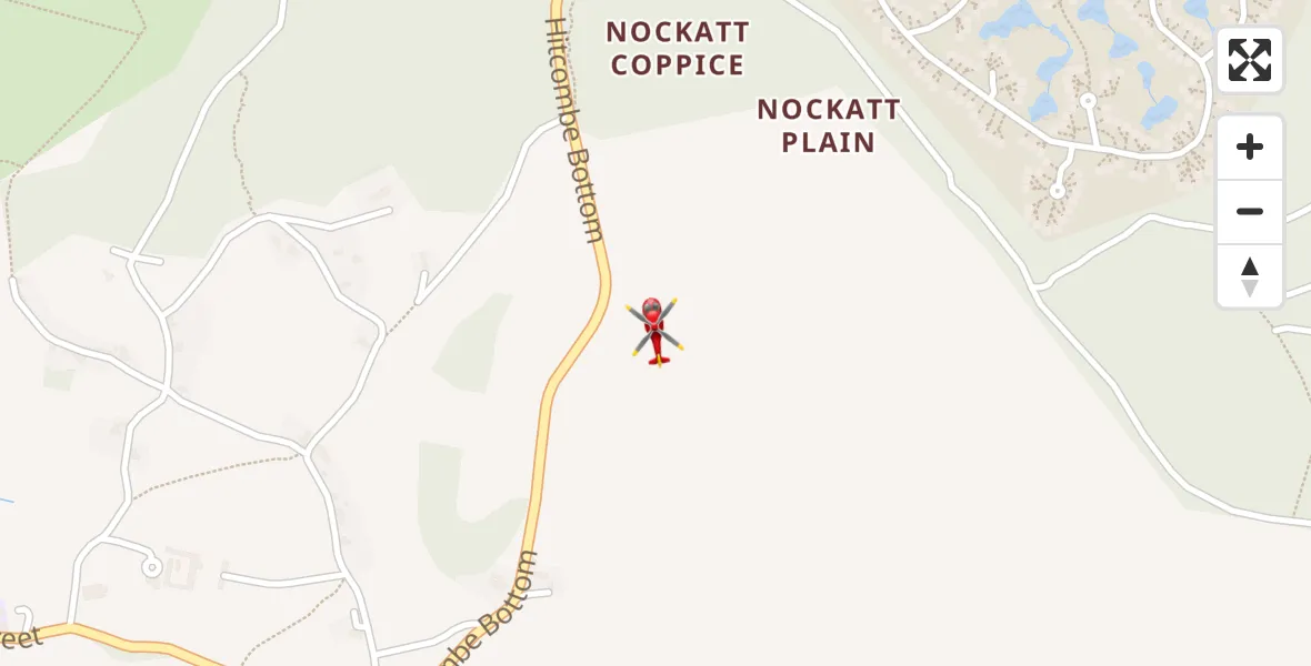 Flight path map showing Air Ambulance Helicopter route from Horningsham to Horningsham
