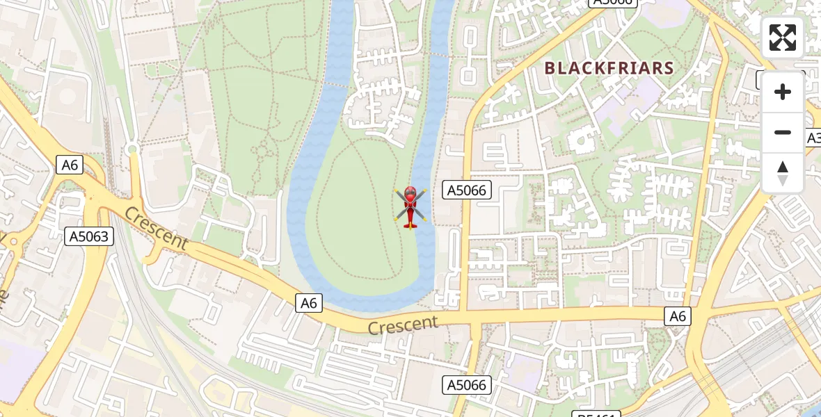 Flight route Air Ambulance Helicopter Lower Broughton - Lower Broughton, 18 April 2026, 13:43