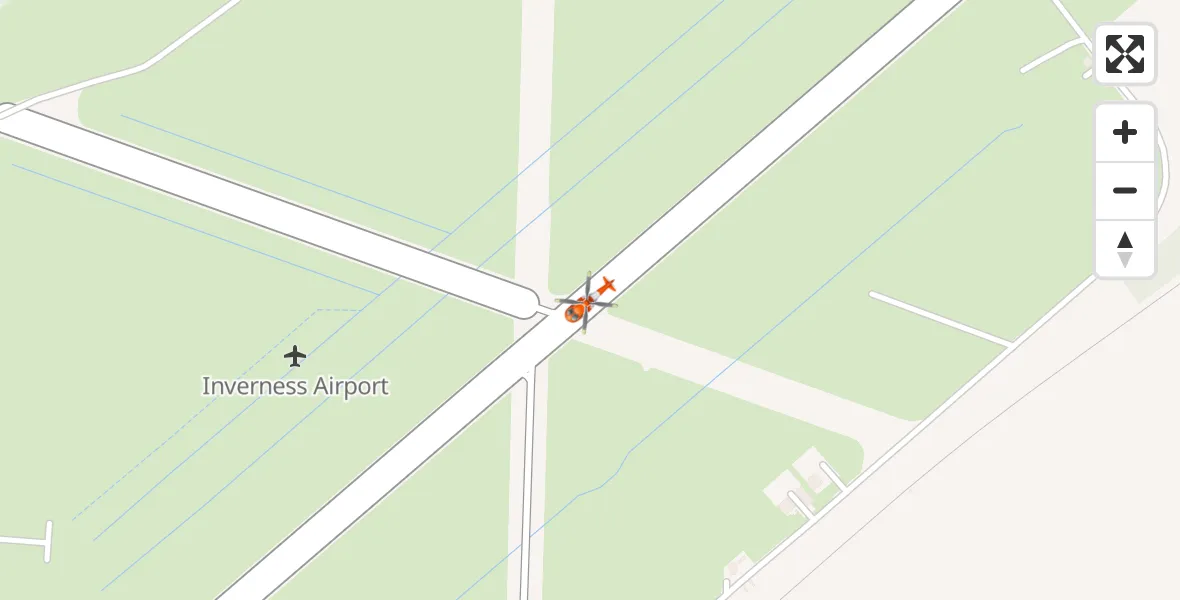 Flight path map showing Coastguard Helicopter route from Inverness Airport to Inverness Airport