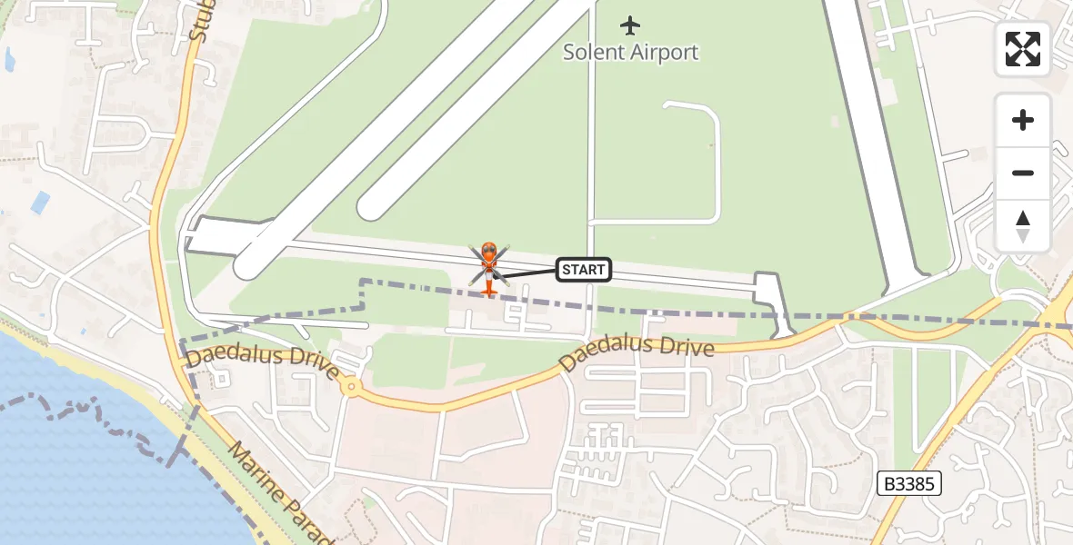 Flight route Coastguard Helicopter Solent Airport - Solent Airport, 18 April 2026, 14:24