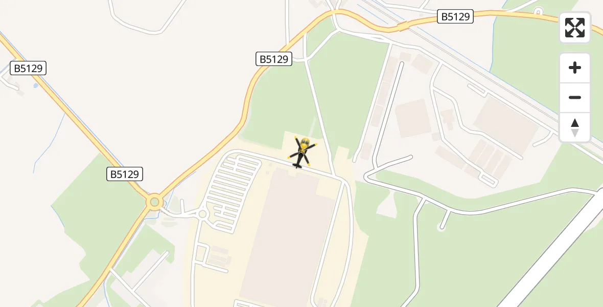 Flight path map showing Police Helicopter route from Hawarden Airport to Hawarden Airport